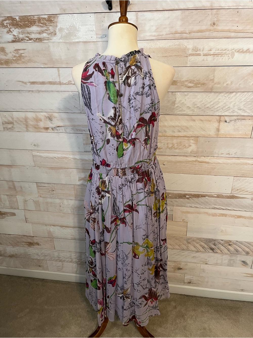 NWOT Anthropologie size 6 Hermia midi dress in lilac floral - Picture 6 of 11